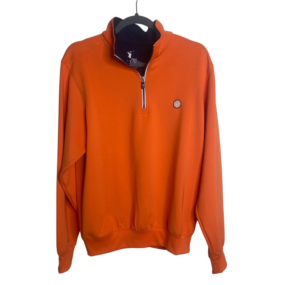 F&G Tech Golf Sweatshirt Mens M Orange Athleisure Sports Active‎ Training Shirt
